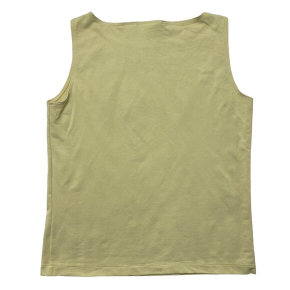CHICOS DESIGN Pale Yellow Nylon Sleeveless Top Tank Size Medium/8 Made in USA - Picture 4 of 7